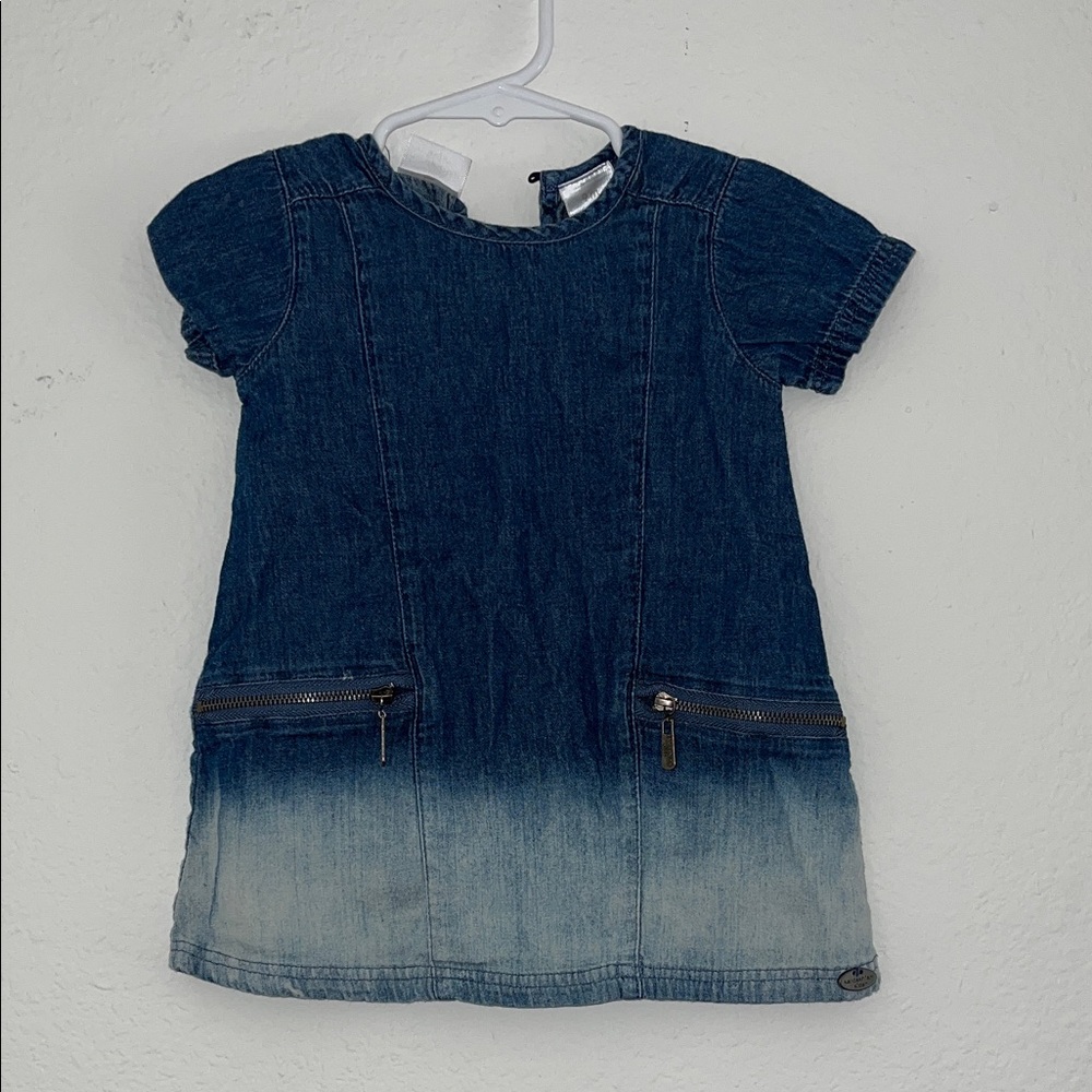 Kardashian Kids Denim Gradient Dress with Zipper Accents